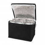 Bolsa térmica de non-woven reciclado para 6 latas y capacidad 4L color negro