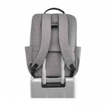 Mochila de poliéster reciclado con compartimento para PC 15” color gris jaspeado tercera vista
