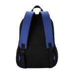 Mochila para portátil de poliéster reciclado con bolsillo PC 15” color azul real segunda vista trasera