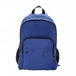 Mochila para portátil de poliéster reciclado con bolsillo PC 15” color azul real segunda vista frontal