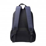Mochila para portátil de poliéster reciclado con bolsillo PC 15” color azul marino segunda vista trasera