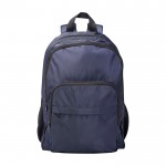 Mochila para portátil de poliéster reciclado con bolsillo PC 15” color azul marino segunda vista frontal