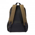 Mochila para portátil de poliéster reciclado con bolsillo PC 15” color verde oscuro segunda vista trasera