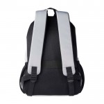 Mochila para portátil de poliéster reciclado con bolsillo PC 15” color gris segunda vista trasera
