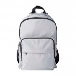 Mochila para portátil de poliéster reciclado con bolsillo PC 15” color gris segunda vista frontal