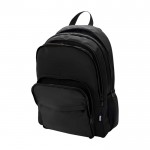 Mochila para portátil de poliéster reciclado con bolsillo PC 15” color negro tercera vista