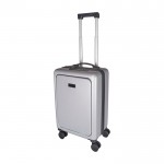 Trolley de cabina de plástico reciclado con compartimento PC 20” color plateado