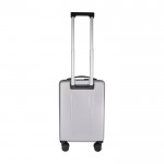 Trolley de cabina de plástico reciclado con compartimento PC 20” color plateado segunda vista trasera