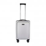 Trolley de cabina de plástico reciclado con compartimento PC 20” color plateado segunda vista frontal
