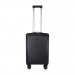Trolley de cabina de plástico reciclado con compartimento PC 20” color negro segunda vista frontal