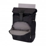 Mochila de viaje con tapa enrollable y varios bolsillos PC 15” color negro tercera vista