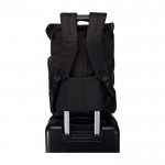 Mochila de viaje con tapa enrollable y varios bolsillos PC 15” color negro