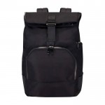 Mochila de viaje con tapa enrollable y varios bolsillos PC 15” color negro segunda vista frontal