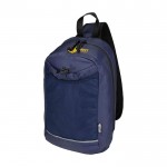 Bolsa bandolera de hidratación con tejido reciclado impermeable 6L color azul marino vista impresión transfer