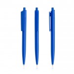 Bolígrafo ecológico con cuerpo monocolor y clip ancho tinta azul color azul real