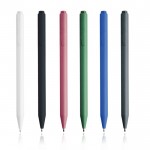 Bolígrafo de plástico unicolor con tinta azul estilo gel vista con varios colores