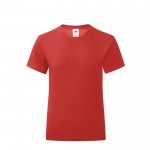 Camiseta para niña algodón 150 g/m2 color rojo