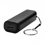 Colorido powerbank con llavero de 1.200mAh color negro