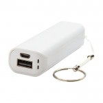 Colorido powerbank con llavero de 1.200mAh color blanco