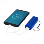 Colorido powerbank con llavero de 1.200mAh color azul real tercera vista