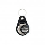 Llavero personalizable con ficha interior para carro de la compra color negro