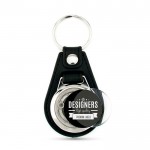 Llavero personalizable con ficha interior para carro de la compra color negro vista 1