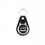 Llavero personalizable con ficha interior para carro de la compra color negro