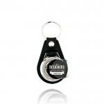 Llavero personalizable con ficha interior para carro de la compra color negro