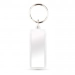 Llavero de plástico rectangular con papel interior a 2 caras color transparente