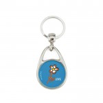 Llavero de metal con forma de gota y papel instertado personalizado color plateado vista 1