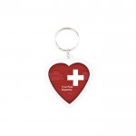 Llavero con forma de corazón con inserción de papel a 2 caras color transparente