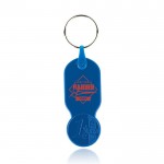 Llavero de plástico con moneda de 1 euro y carátula personalizable color azul real