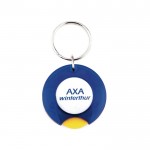 Llavero con moneda para carro y papel personalizable en la cubierta color azul real vista 2