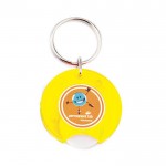 Llavero con moneda para carro y papel personalizable en la cubierta
