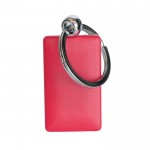 Llavero rectangular con lado de plástico de color y aro de metal color rojo vista 5
