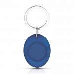 Llavero con forma ovalada que tiene moneda para carro interior color azul real
