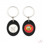 Llavero con forma ovalada que tiene moneda para carro interior vista 11