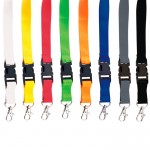 Lanyard de poliéster de 2cm con tip top y mosquetón metálico