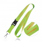 Lanyard de poliéster de 2cm con tip top y mosquetón metálico color verde claro