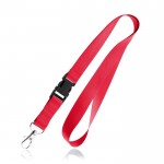 Lanyard de poliéster de 2cm con tip top y mosquetón metálico color rojo