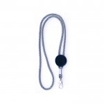 Lanyard tubular de poliéster ajustable y con mosquetón 3cm color blanco