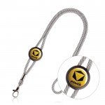 Lanyard tubular de poliéster ajustable y con mosquetón 3cm color blanco