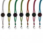 Lanyard tubular de poliéster ajustable y con mosquetón 3cm