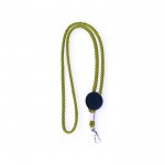 Lanyard tubular de poliéster ajustable y con mosquetón 3cm color amarillo