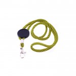 Lanyard tubular de poliéster ajustable y con mosquetón 3cm color amarillo vista 2