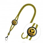 Lanyard tubular de poliéster ajustable y con mosquetón 3cm color amarillo