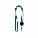 Lanyard tubular de poliéster ajustable y con mosquetón 3cm color verde