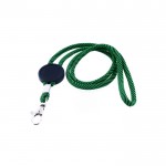 Lanyard tubular de poliéster ajustable y con mosquetón 3cm color verde vista 2
