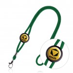 Lanyard tubular de poliéster ajustable y con mosquetón 3cm color verde