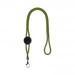 Lanyard tubular de poliéster ajustable y con mosquetón 3cm color verde claro